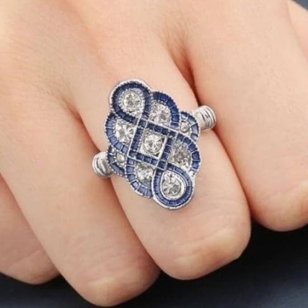 Silver Blue Stone Ring